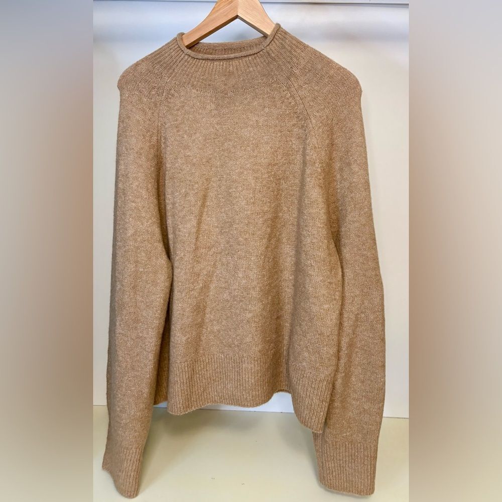 NWT J. Crew Camel Sweater large Marino and Alpaca rollneck - large - Picture 1 of 4